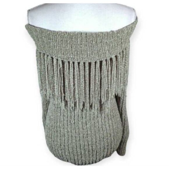 HYFVE SAGE GREEN OFF-THE-SHOULDER FRINGE SWEATER SZ.S EUC. - Picture 6 of 9
